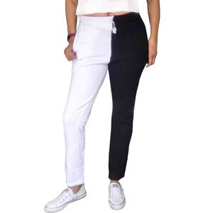 LA DETRESSE The Lovers colorblock athleisure sweatpants two tone joggers L NEW